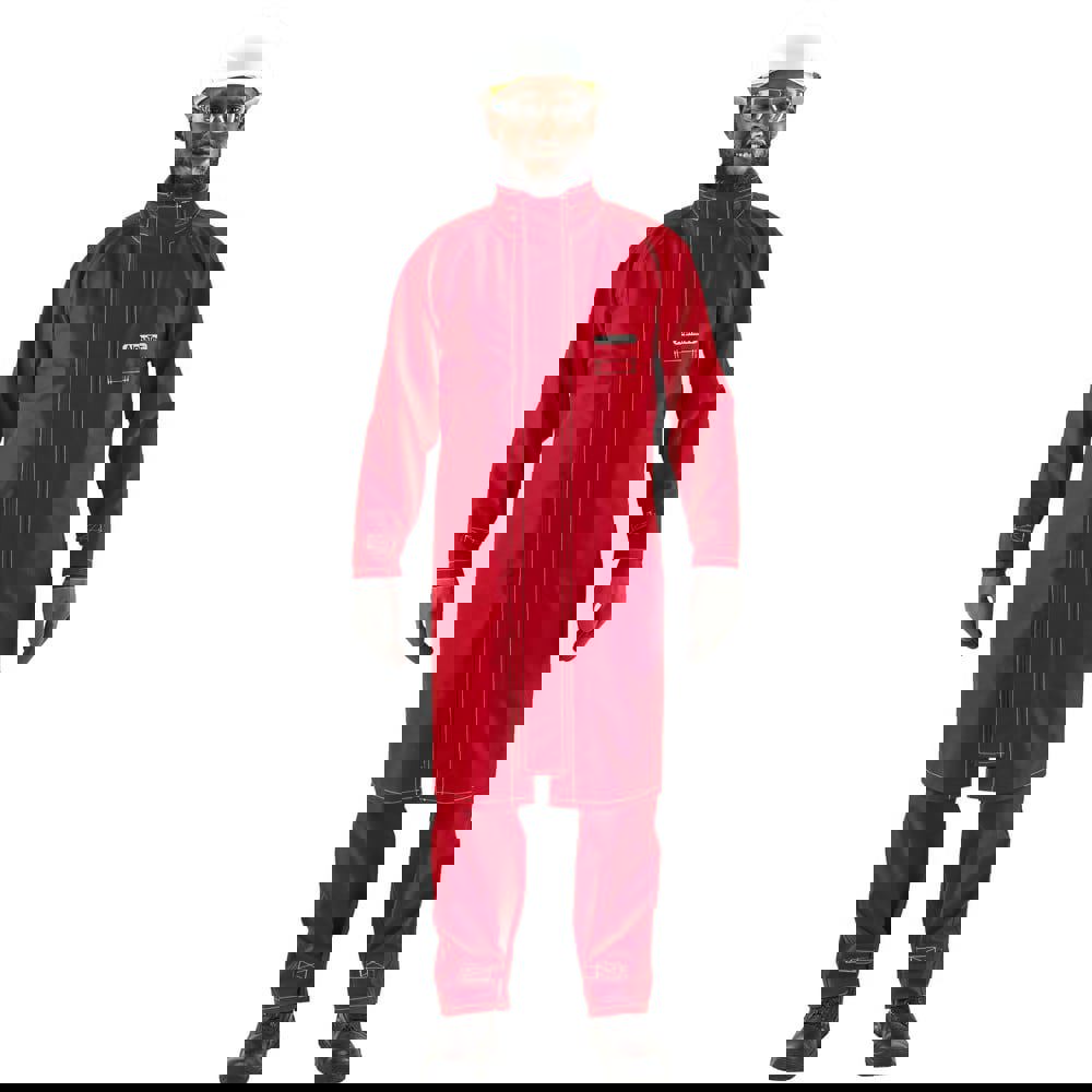 Rain & Chemical Wear; Garment Style: Coat ; Size: Small ; Gender: Unisex ; Color: Red ; Material: Polyester ; Garment Type: Breathable; Jacket